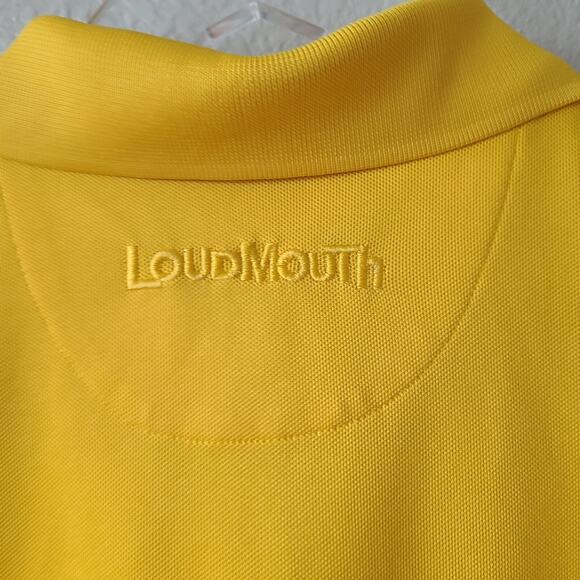 Loudmouth Golf Womens Tank Top Size Large Yellow Sleeveless Collar Buttons Slits - Picture 8 of 10